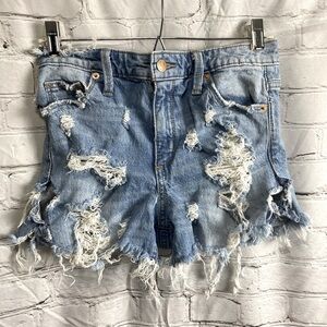 Universal Thread Ripped Jean High Rise  Shortie Shorts. Size 2 / 26